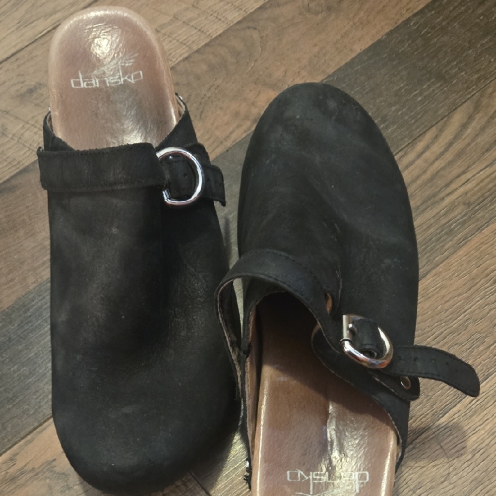 Dansko Marty Leather Slip On Clogs Mules Garden Core Women’s